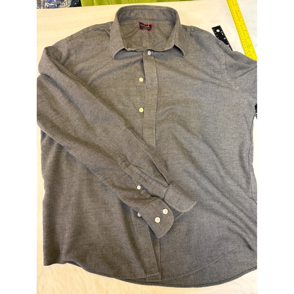 Untuckit Mens Large Slim Fit Wrinkle Free Grey Cotton Button Down Shirt Classic